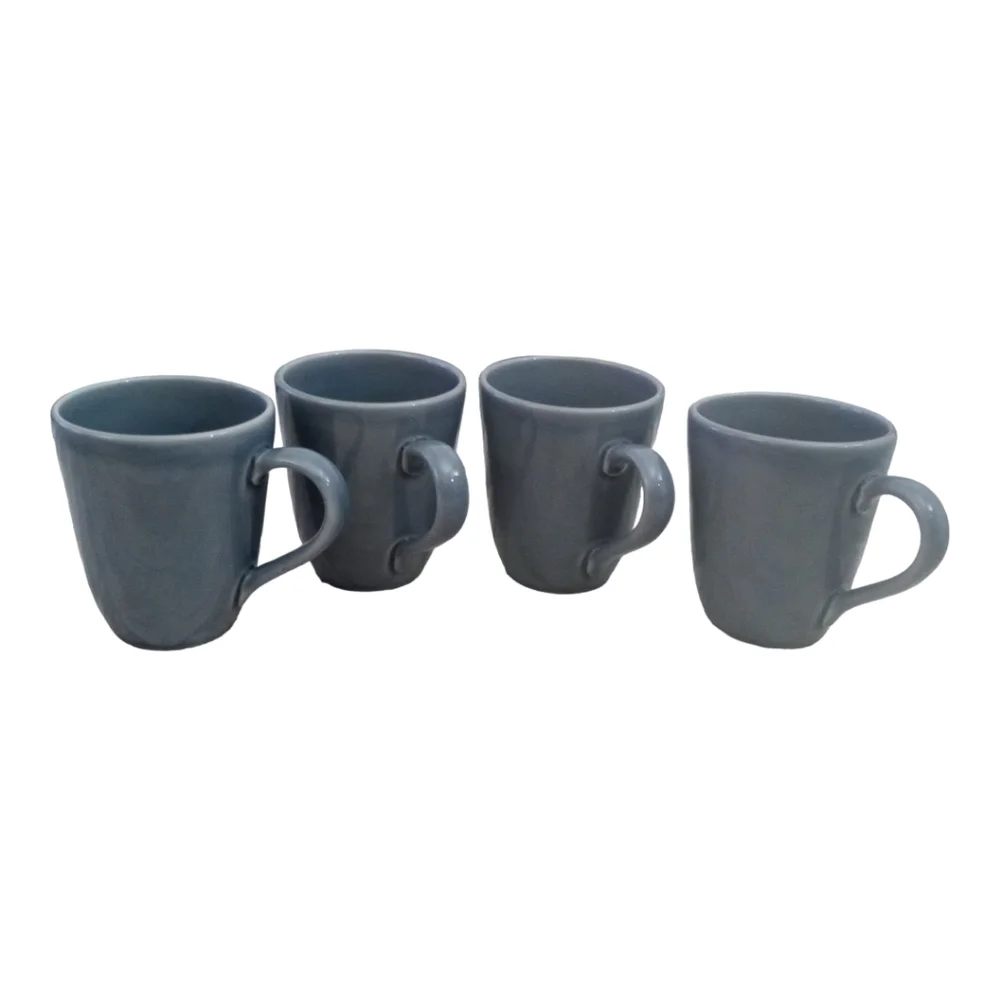 Williams Sonoma Mugs Blue Gray 12 oz set of 4